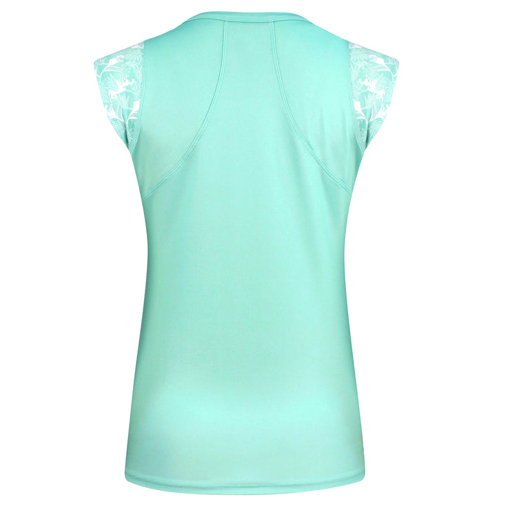 HENRIETTA TANK TOP MINT GREEN WITH FLOWER PRINT