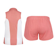 HARMONY Coral Shorts and Ccoral / White Top