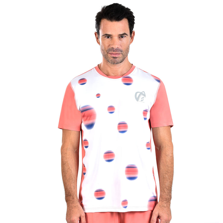 HAROLD T-SHIRT CIRCLE PRINTED CORAL