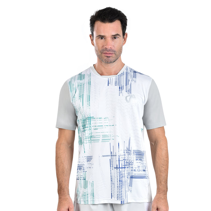 HAYWOOD T-SHIRT LIGHT GREY VERTICAL PRINT