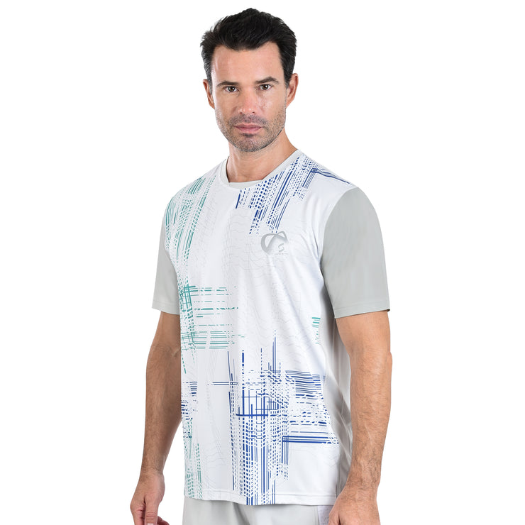 HAYWOOD T-SHIRT LIGHT GREY VERTICAL PRINT