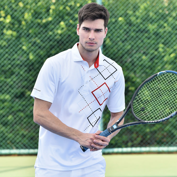 ADLEY POLO SHIRT WHITE/RED
