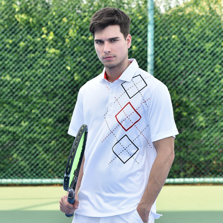 ADLEY POLO SHIRT WHITE/RED