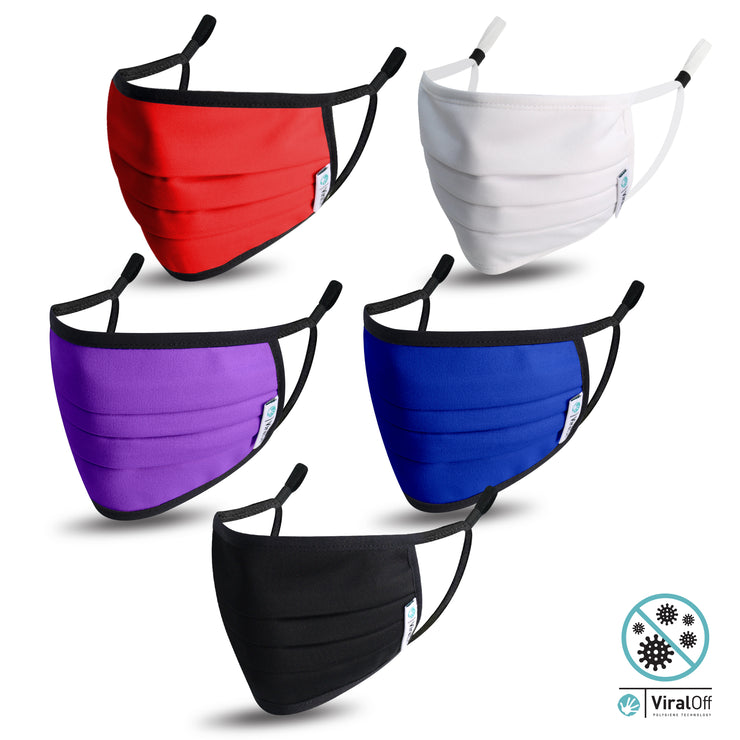 WASHABLE AND REUSABLE FACE MASKS  VIRAL OFF TREATED   - STYLE BERLIN  - 5-PACK