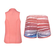 HARMONY Coral Printed Shorts and Coral Top