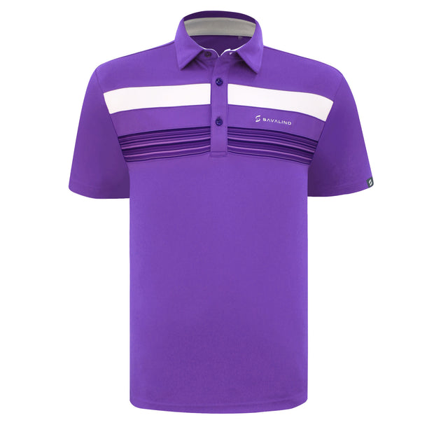 ALAN POLO SHIRT PURPLE WITH PRINTED PANEL