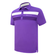 ALAN POLO SHIRT PURPLE WITH PRINTED PANEL