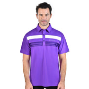 ALAN POLO SHIRT PURPLE WITH PRINTED PANEL