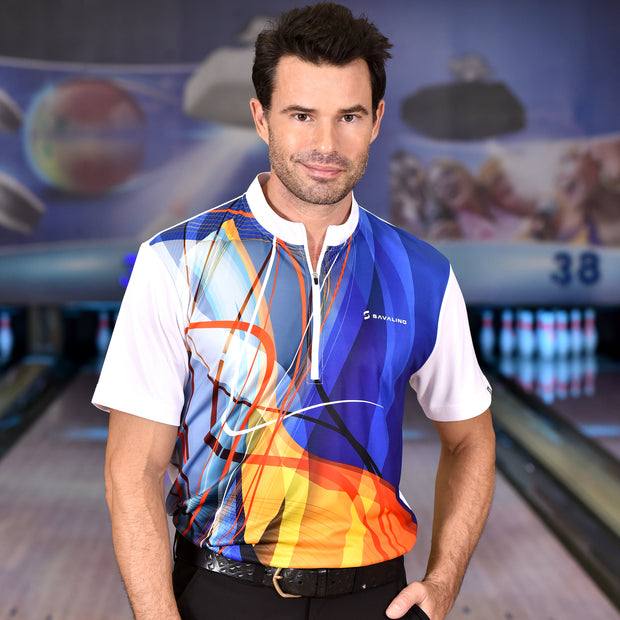 ADLER BOWLING JERSEY WHITE-ROYAL BLUE