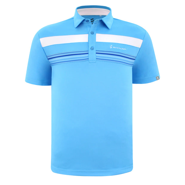 ALAN POLO SHIRT SKYBLUE WITH PRINTED PANEL