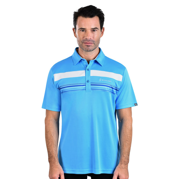 ALAN POLO SHIRT SKYBLUE WITH PRINTED PANEL