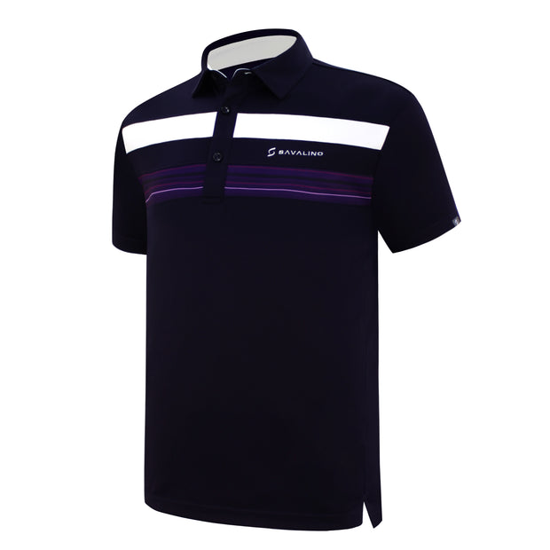 ALAN POLO SHIRT SAPPHIRE WITH PRINTED PANEL