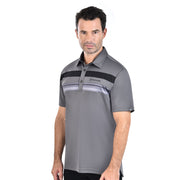 ALAN POLO SHIRT DARK GREY WITH PRINTED PANEL