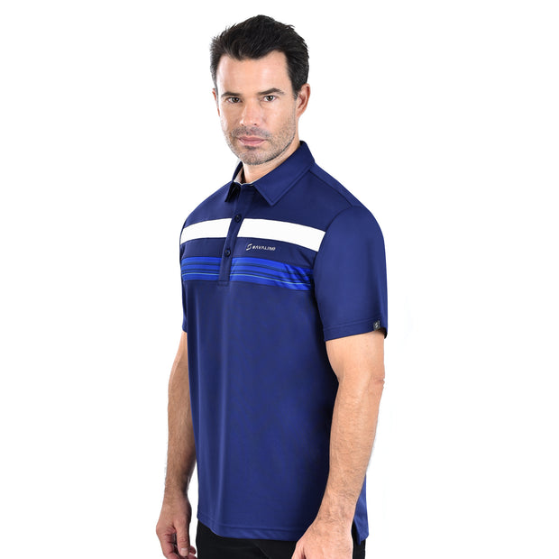 ALAN POLO SHIRT DARK NAVY WITH PRINTED PANEL